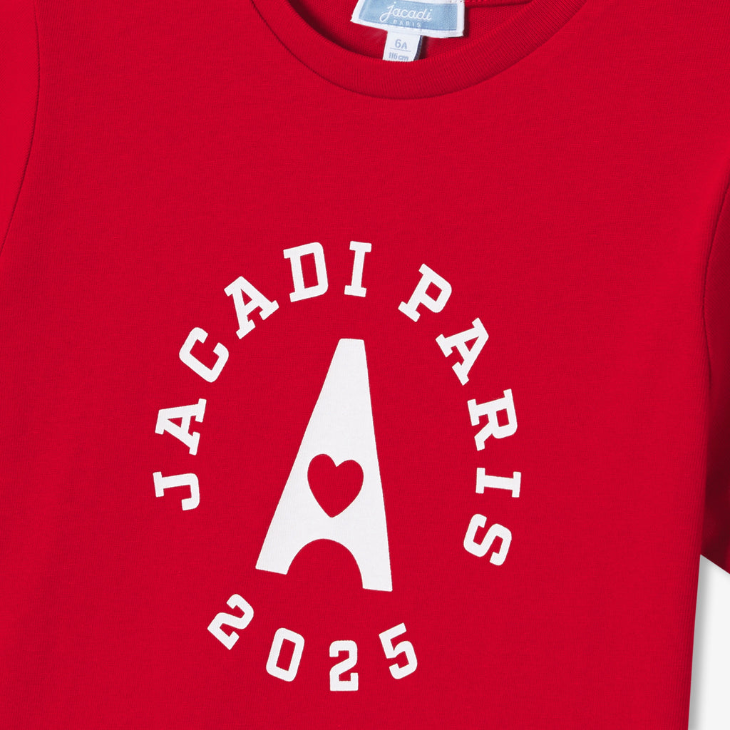 T-Shirt Manches Courtes - Rouge Brique - Fille