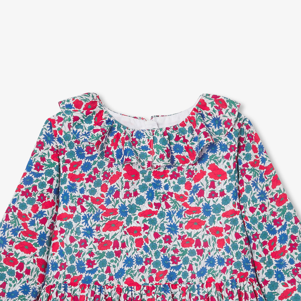 Robe Avec Manches - Blanc/Multico - Fille