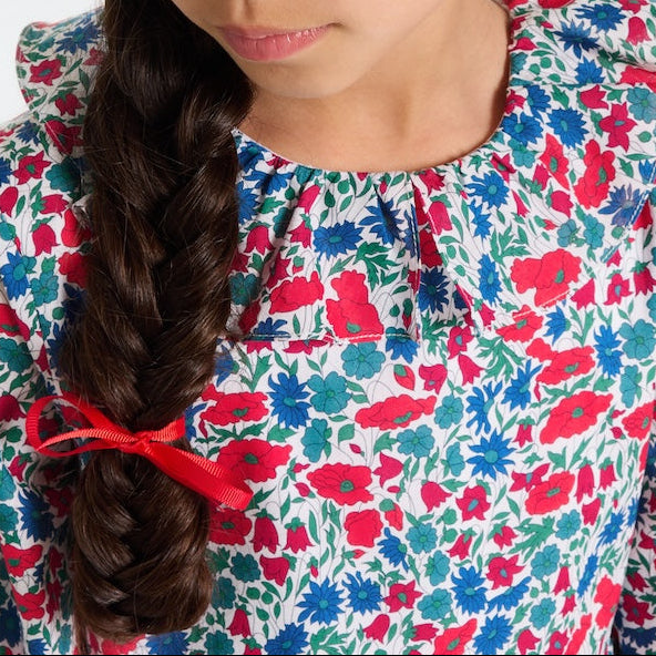 Robe Avec Manches - Blanc/Multico - Fille