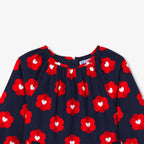 Robe Avec Manches - Marine/Multico - Fille