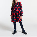 Robe Avec Manches - Marine/Multico - Fille