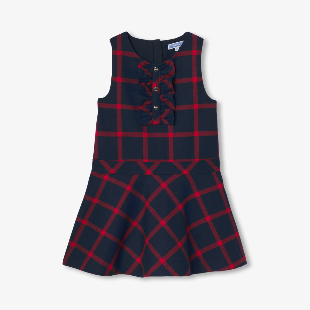 Robe Chasuble/ Ss Mches - Marine/Rouge - Fille