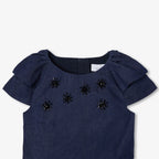 Robe Avec Manches - Denim Fonce - Fille