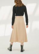 Maison Standards - Long Satin Skirt - Ecru - Women