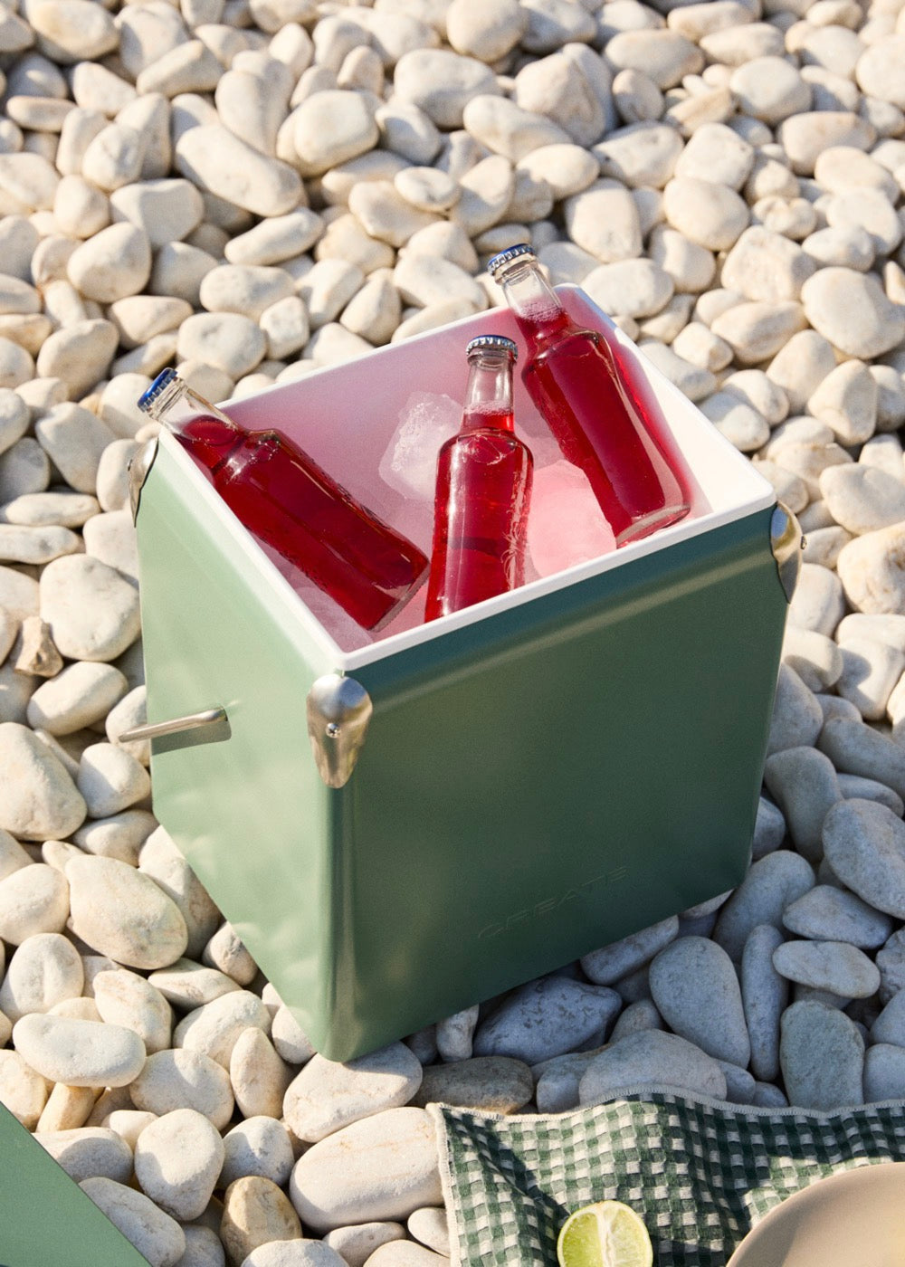 Cooler Retro - Glacière Thermique Portable 13L Avec Décapsuleur - Vert Sauge