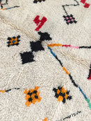 Tapis Berbère Marocain Azilal - Ecru À Motifs Colorés