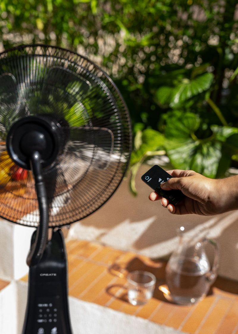 Air Mist - Ultra-Quiet Oscillating Nebulizing Fan - Black