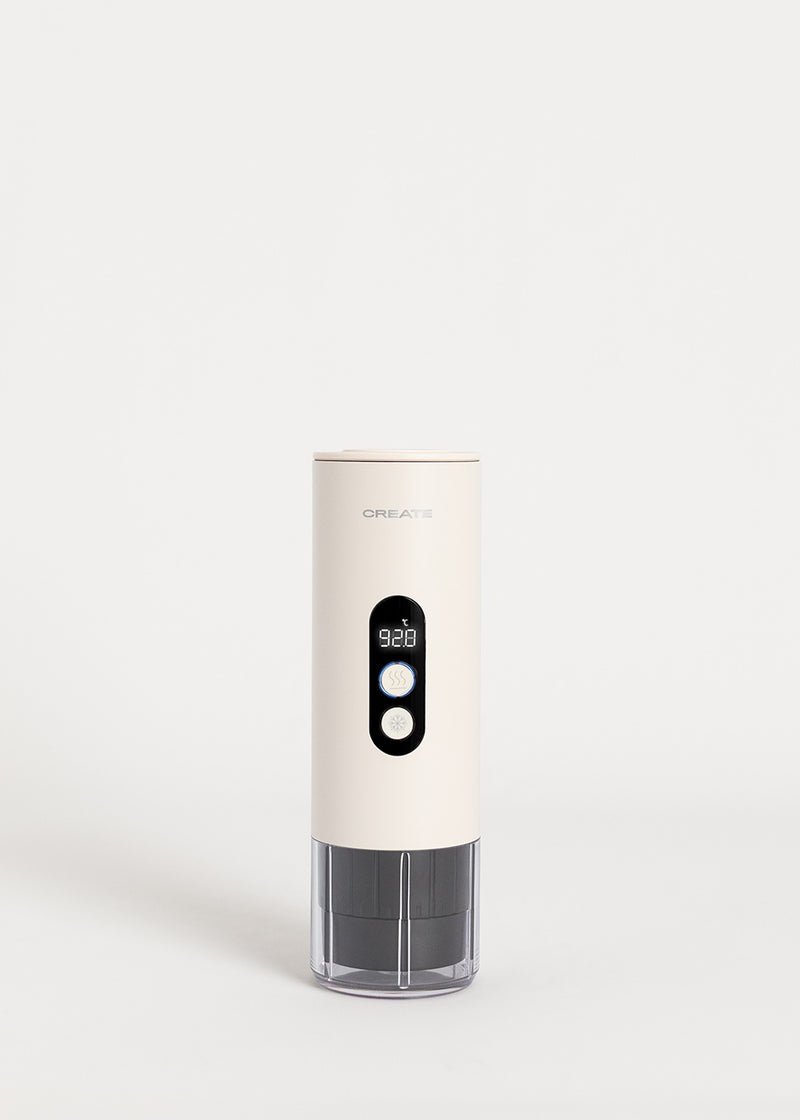 Thera Move - Cafetera espresso portátil de 15 bares para cápsulas y café molido - Blanco roto