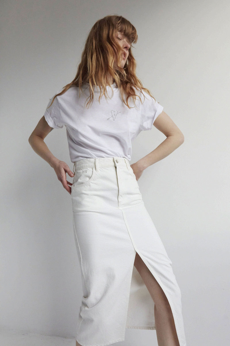 JUPE MONA DENIM BLANC