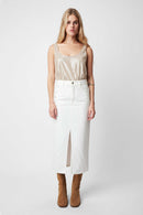 JUPE MONA DENIM BLANC