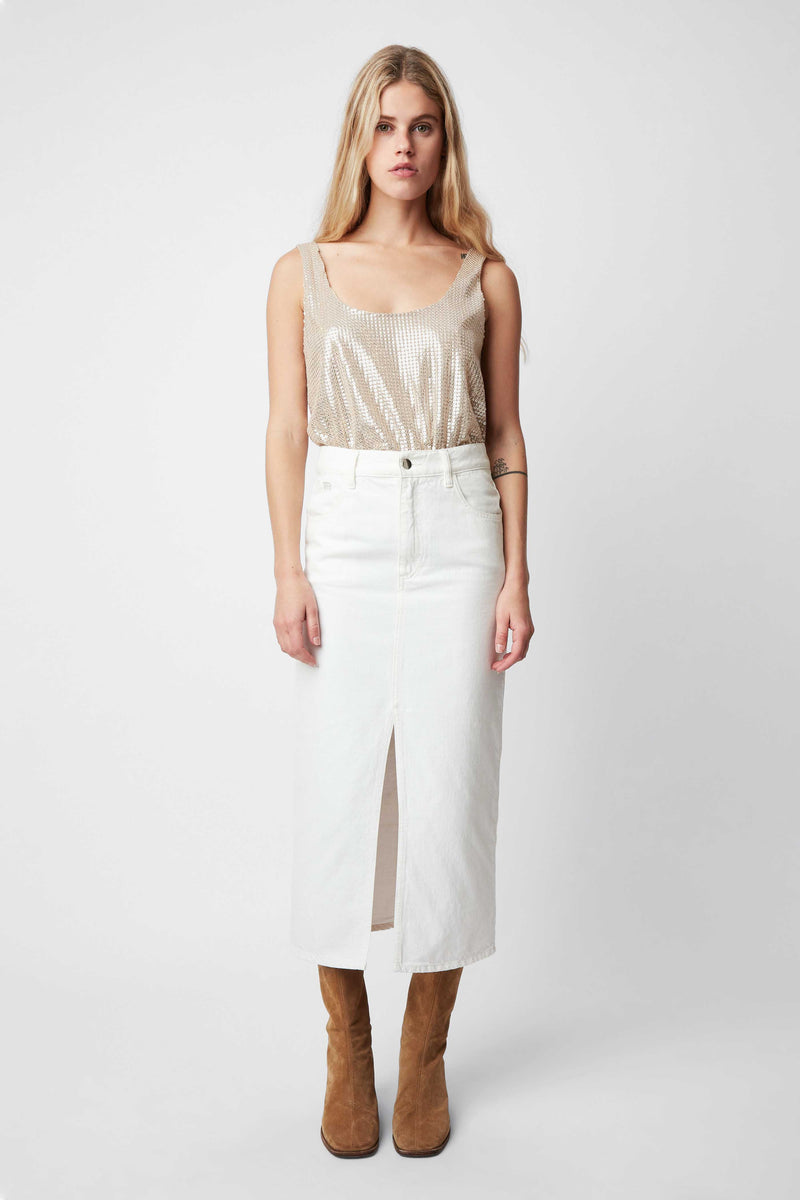 JUPE MONA DENIM BLANC