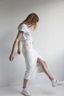 JUPE MONA DENIM BLANC