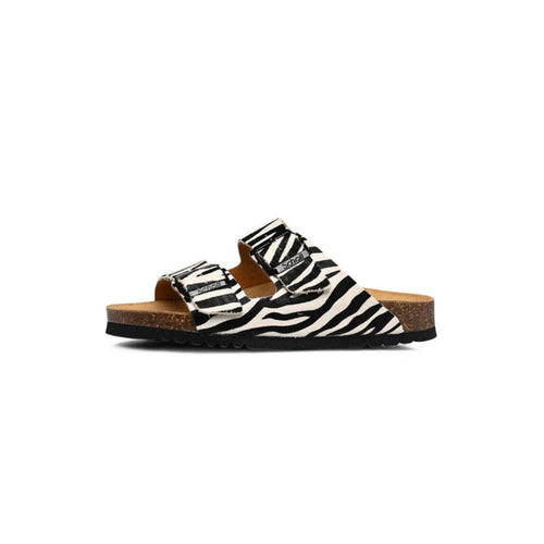 Sandalias Scholl Josephine Piel De Cebra Estampada - Beige, Negro