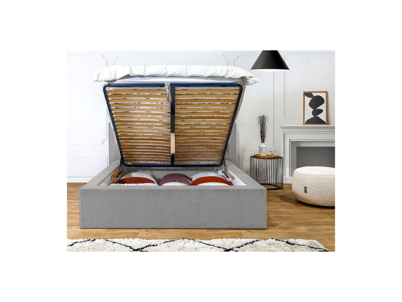 Lit Coffre Rangement Xl - Nihad - Gris Clair