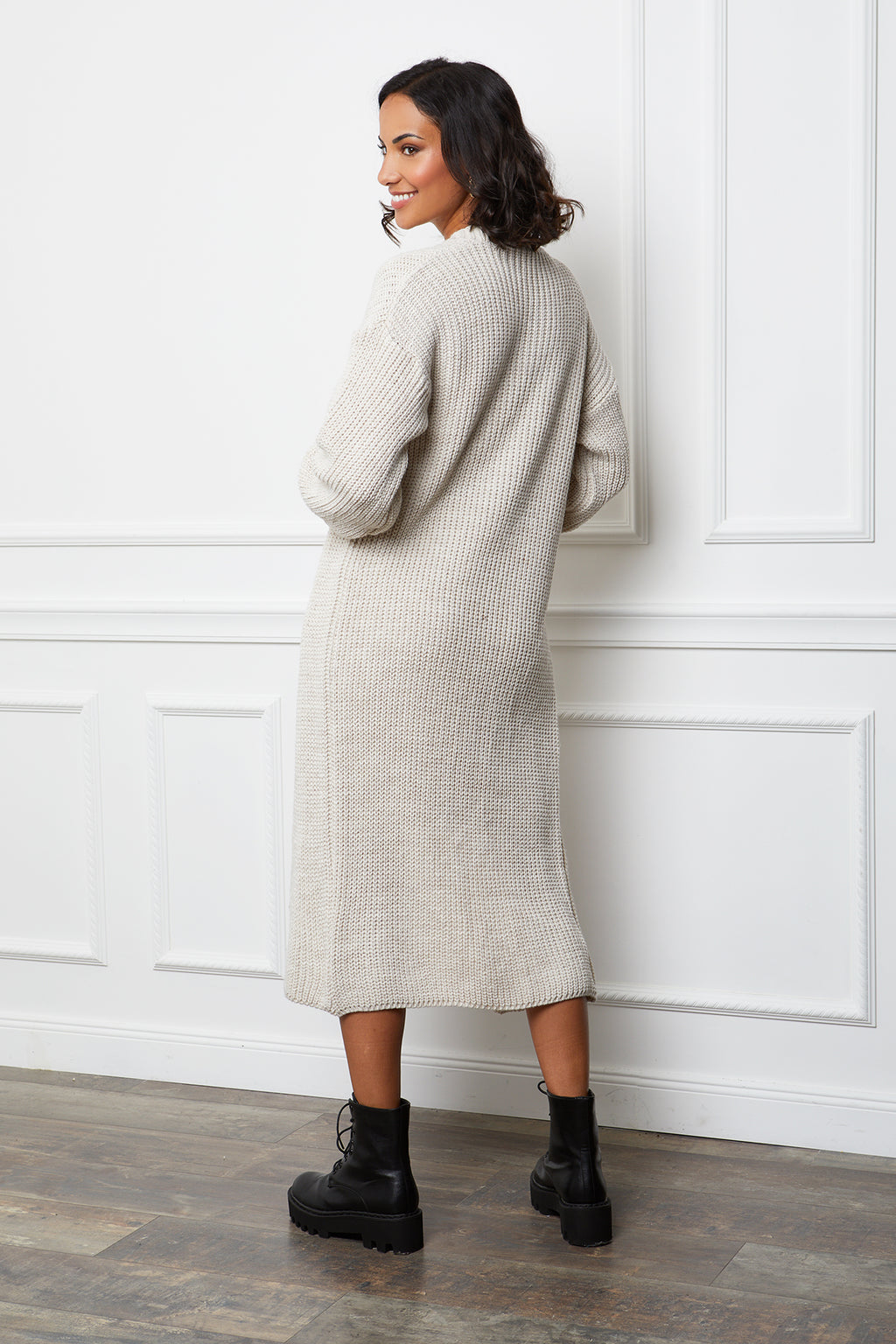 Cardigan & Dress - Beige