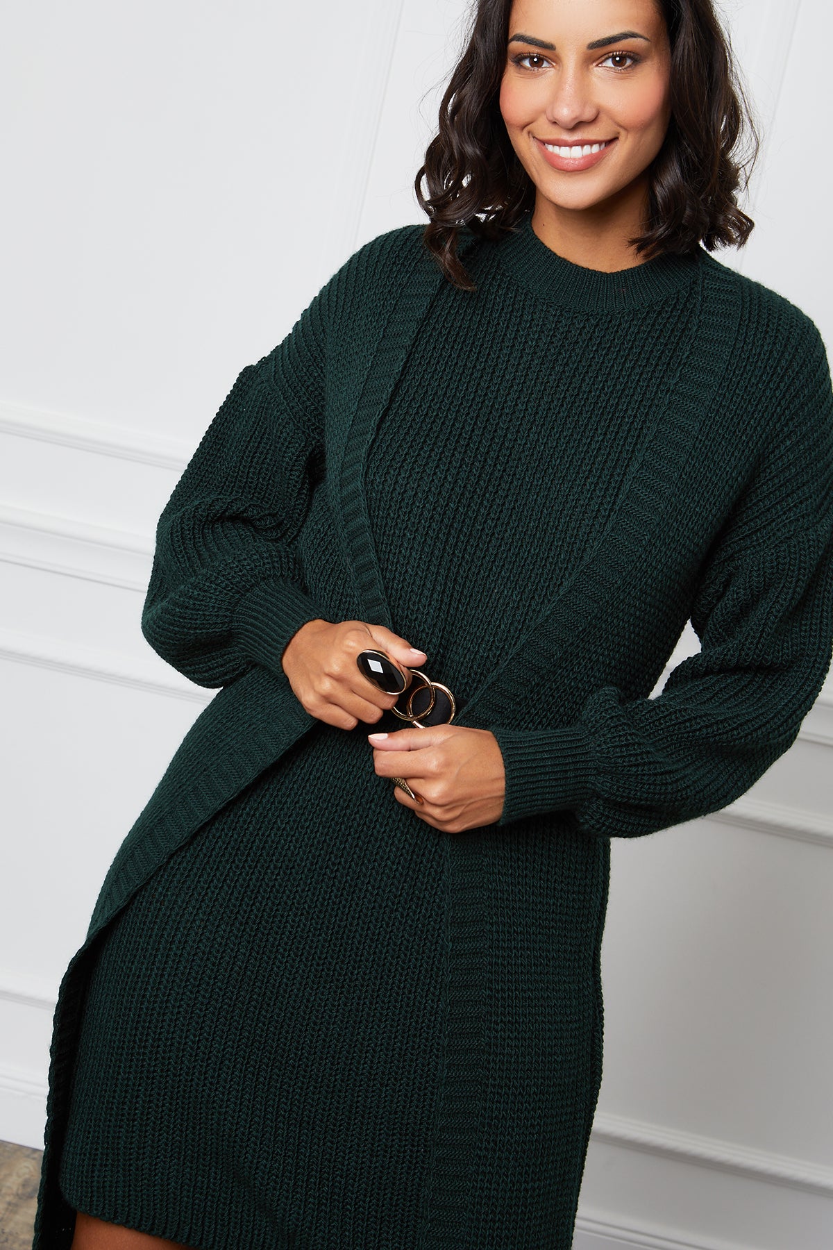 Cardigan & Dress - Green