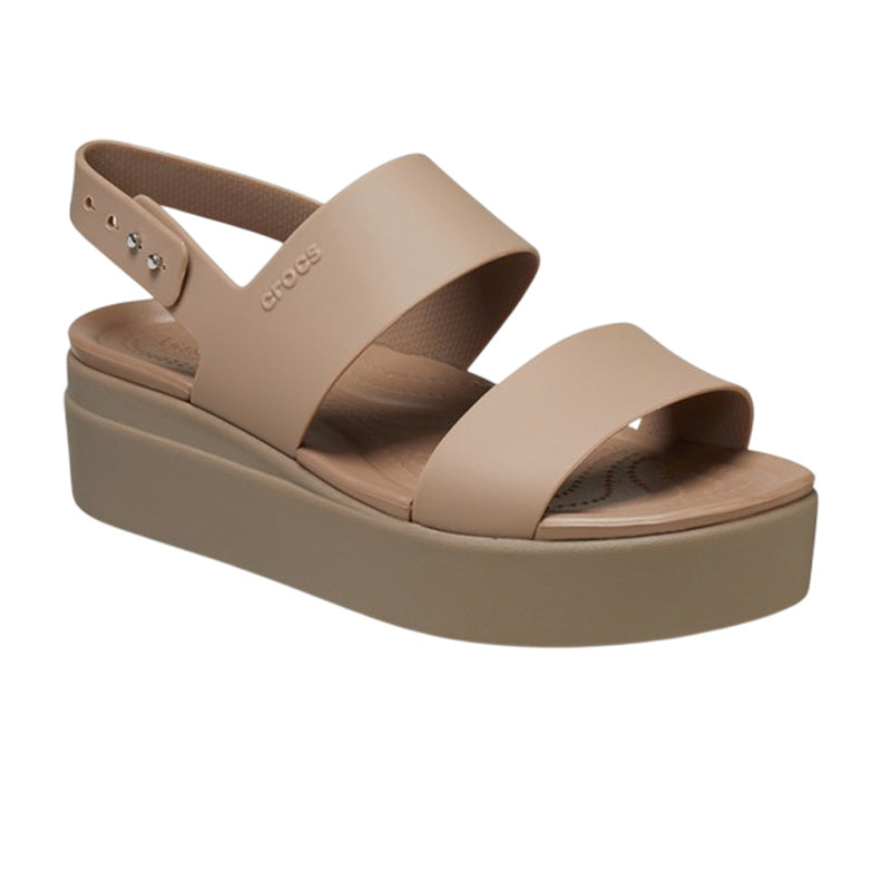 Sandales Femme Crocs Brooklyn Low Wedge - Latte, Champignon