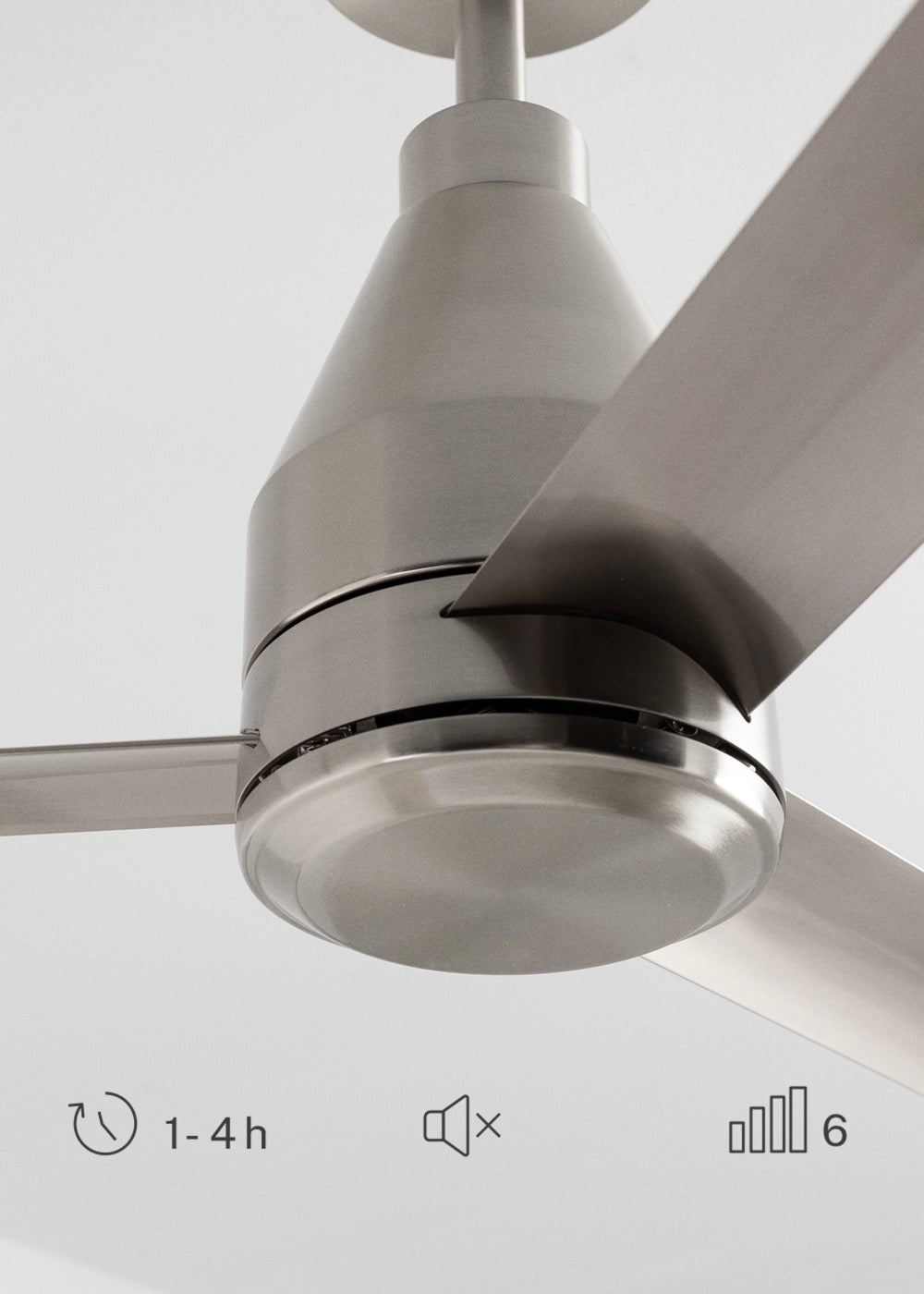 Wind Steel - Ventilateur De Plafond Silencieux 40W - Nickel