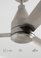 Wind Steel - Ventilateur De Plafond Silencieux 40W - Nickel
