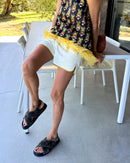 Bloom Crossed Sandals Taupe Gray - Lachoix