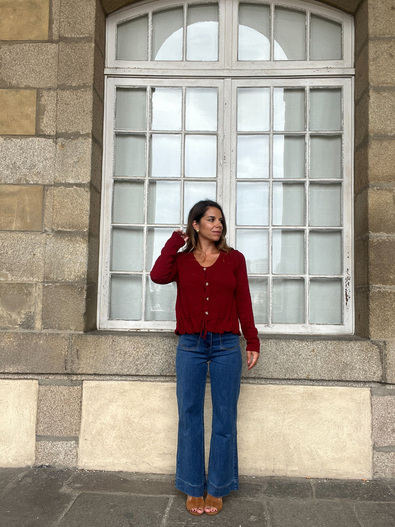 Cardigan Emma Bordeaux