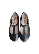 Girls' Mary Jane Shoes with Buckle - Navy Blue Leather - Girls