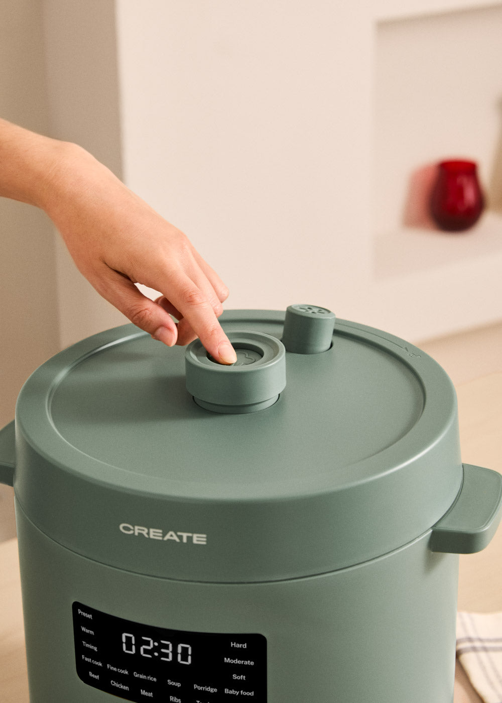 Pressure Cooker Studio - Olla a Presión Eléctrica Multifunción Programable - 6 L - Verde Salvia