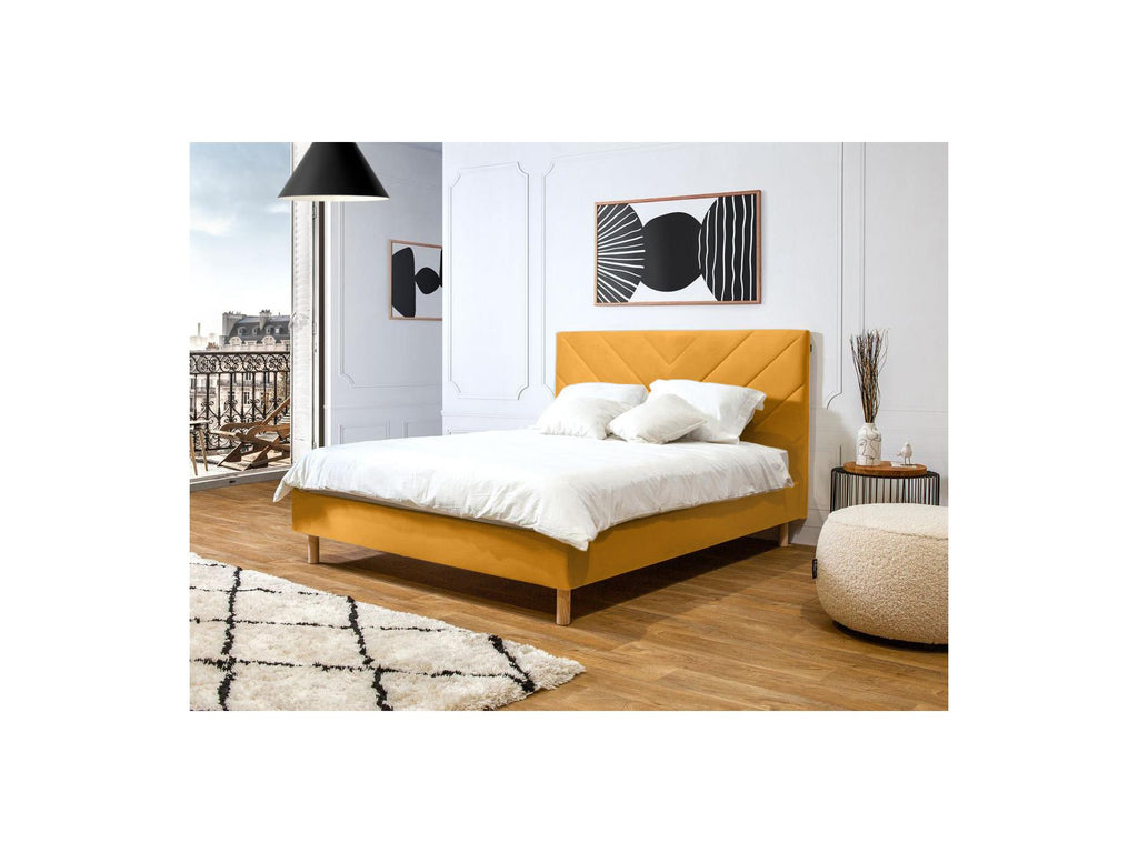 Romane - Cama con lamas macizas - Tejido de terciopelo