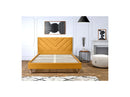 Romane - Lit Avec Lattes Massives - Tissu Velours