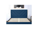 Romane - Lit Avec Lattes Massives - Tissu Velours