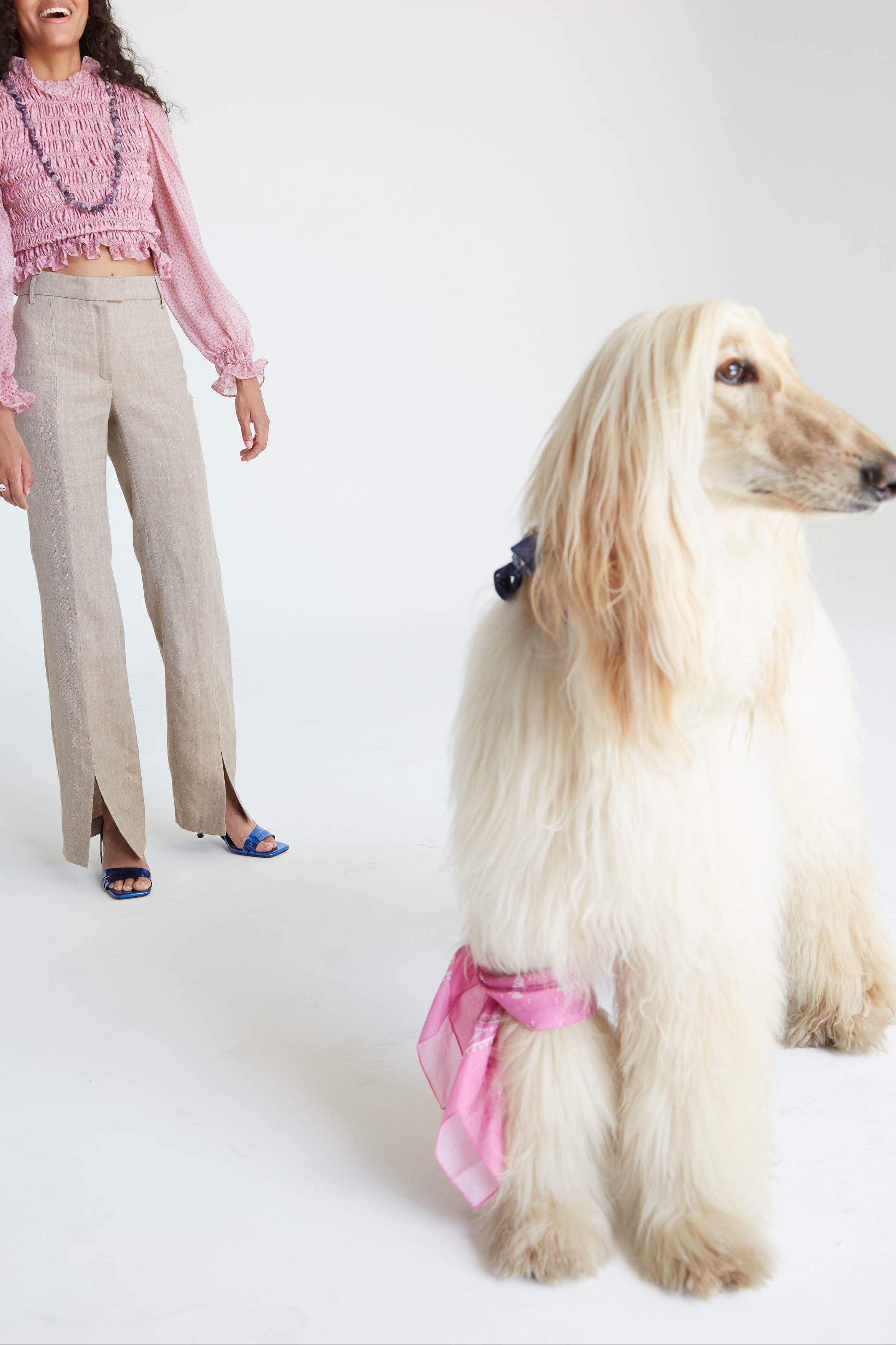 ISLAND CHEVRON BEIGE TROUSERS
