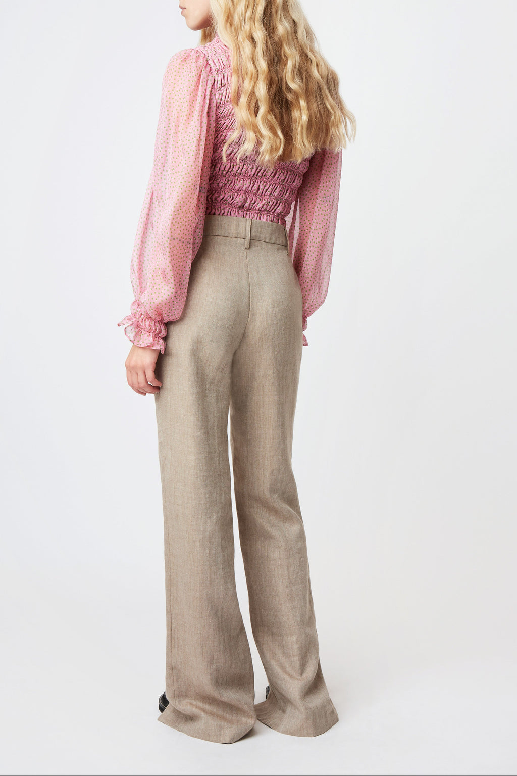 ISLAND CHEVRON BEIGE TROUSERS