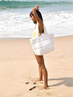 Bolso de playa blanco