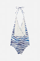 ONE PIECE SWIMSUIT FALCON ZEBRA SEA BLUE