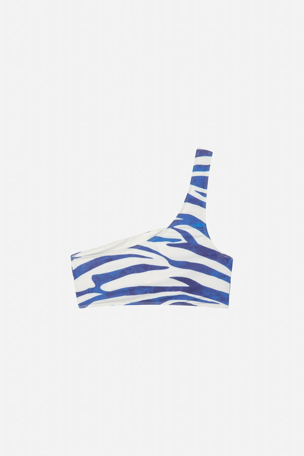 HAUT DE MAILLOT LINO ZEBRA BLEU MER