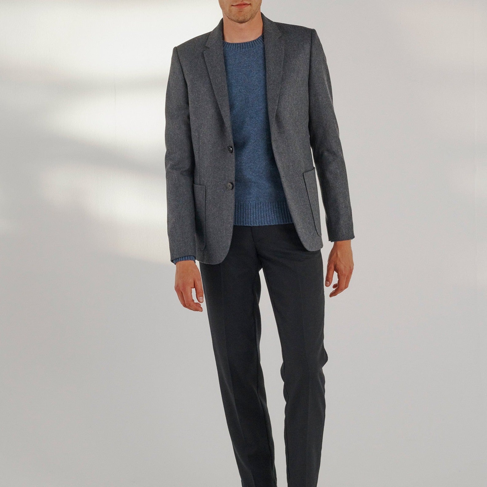 Maison Standards - Flannel Jacket - Chiné Grey - Men - Maison Standards