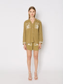 Chemise Double Gaze Broderie - Khaki