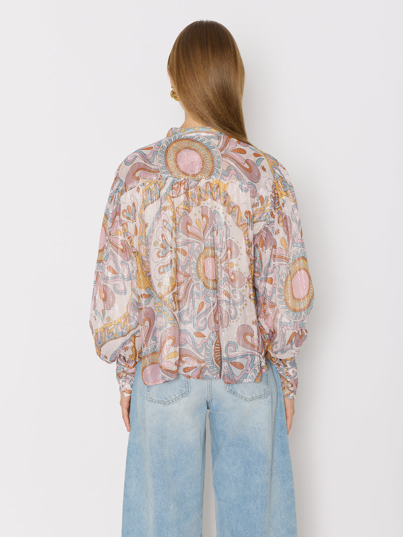 Printed Ml V-Neck Shirt - Ibiza-Sunshine