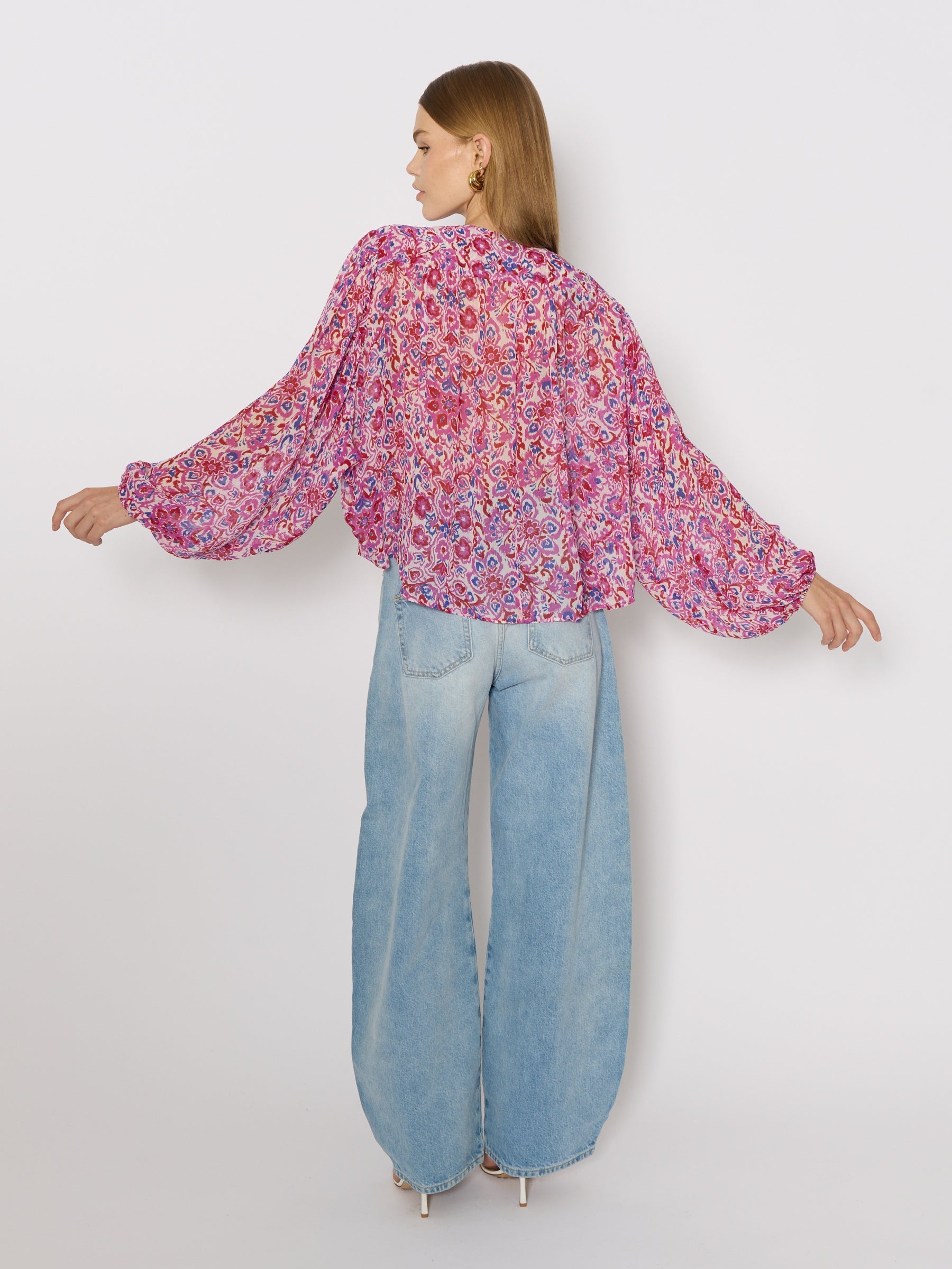 Berenice - Camisa Mangas Abullonadas Imp - Aquarel-Flower