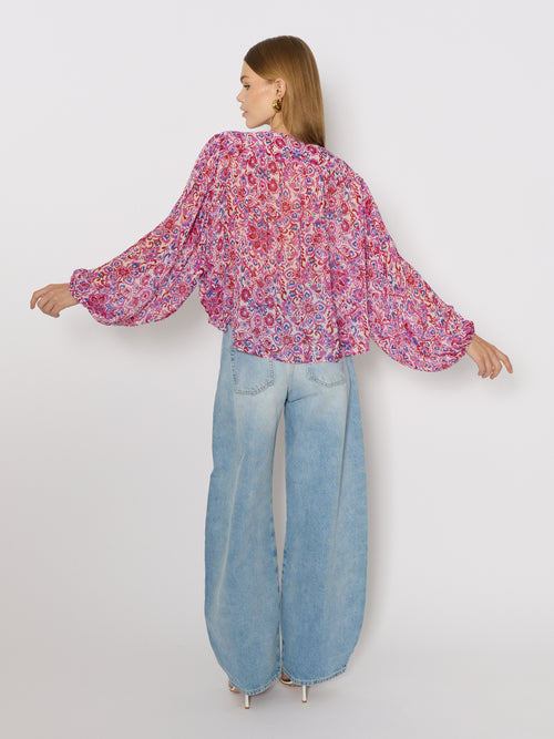 Chemise Manches Bouffantes Imp - Aquarel-Flower