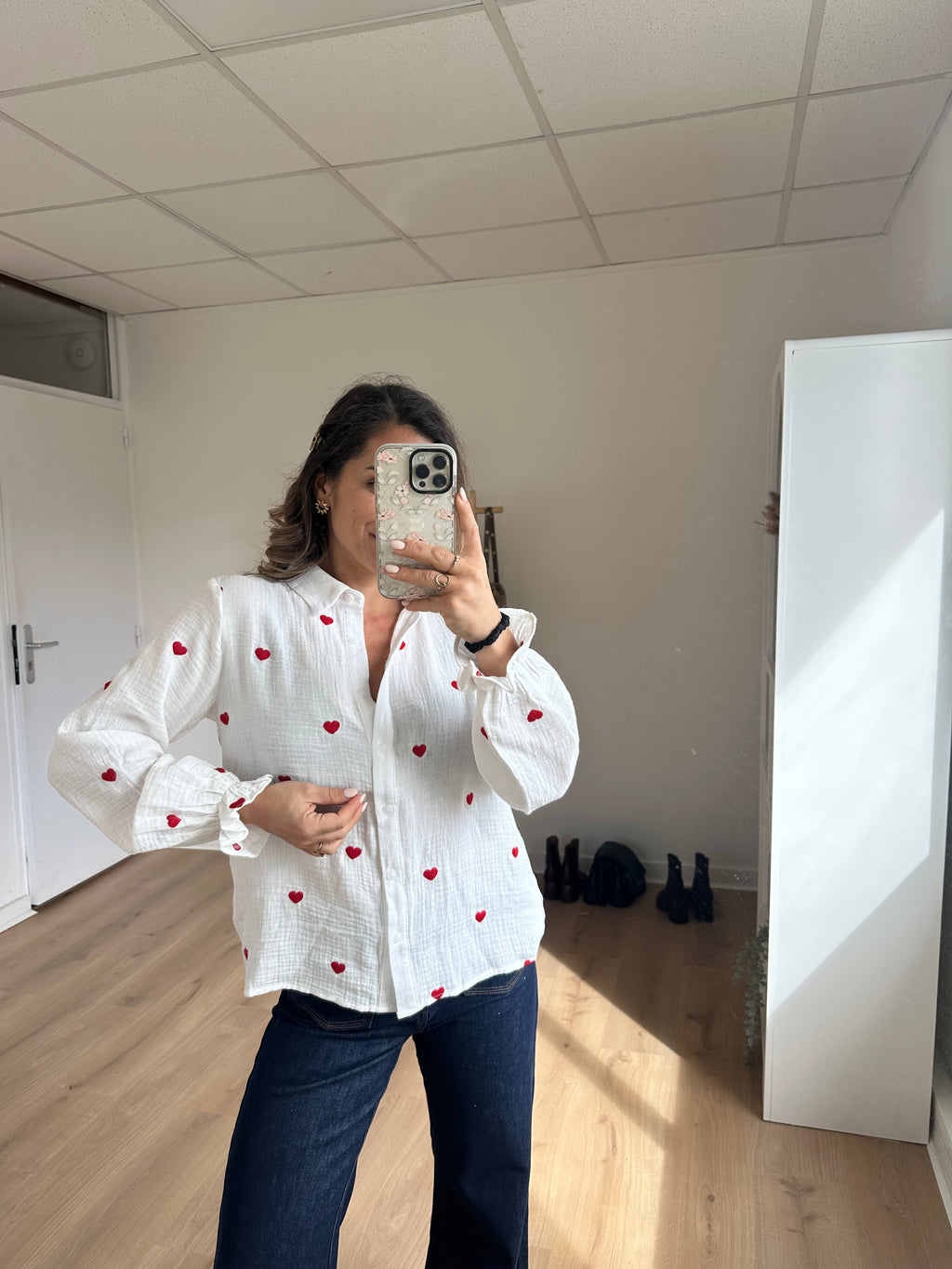 Victoire heart blouse in cotton gauze