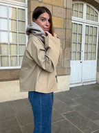 Taupe wool and cashmere balaclava