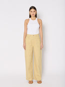 Wide Leg Jeans With Rivets - Sand
