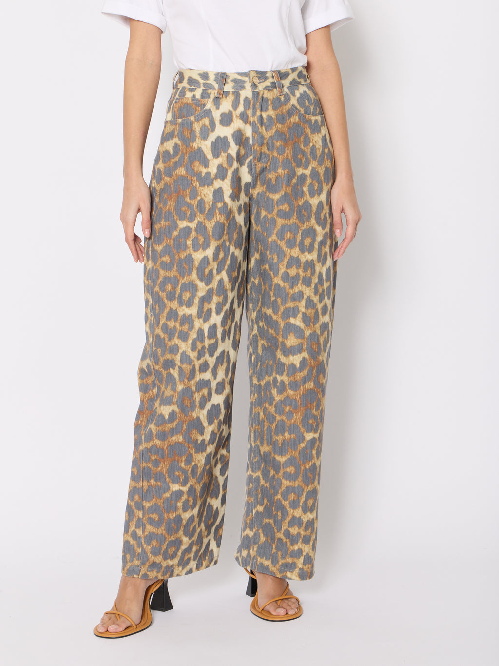 Jean Wide Leg Imprime - Leopard