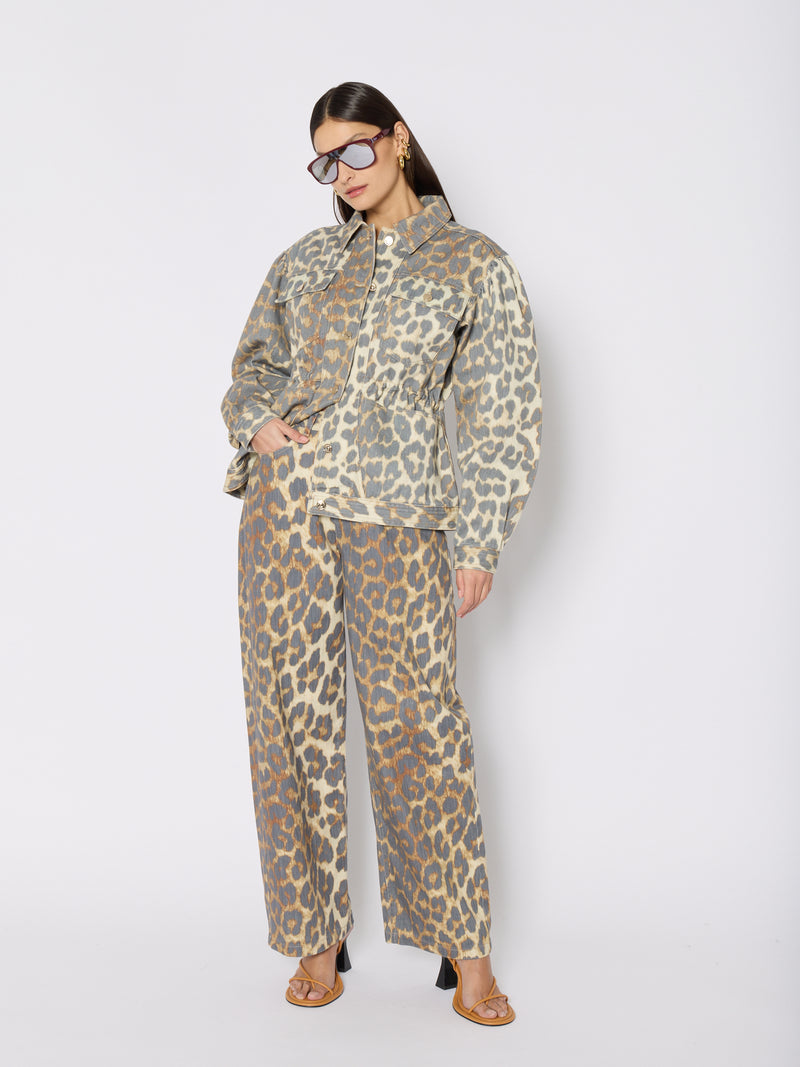 Jeans De Pierna Ancha Estampados - Leopardo