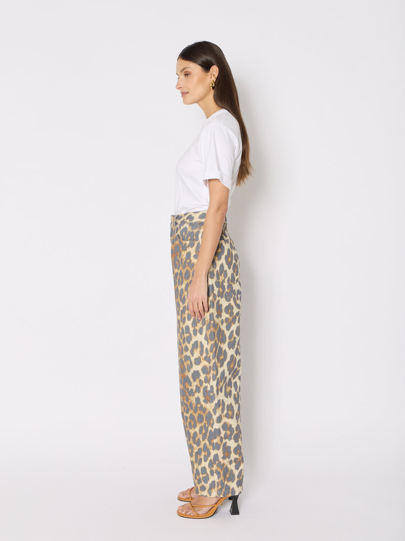 Jeans De Pierna Ancha Estampados - Leopardo