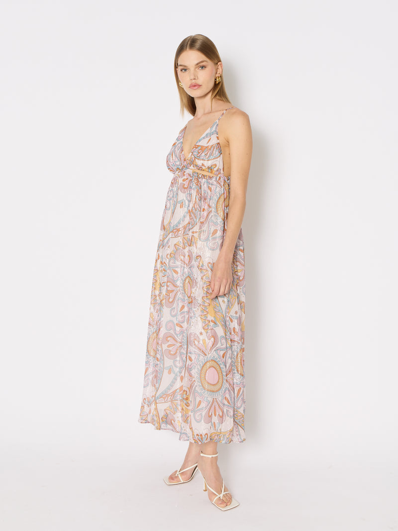Long Printed Dress with Straps - Ibiza-Sunshine