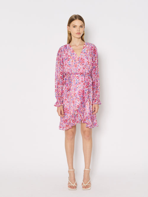 Robe Courte Ml Imprimee - Aquarel-Flower