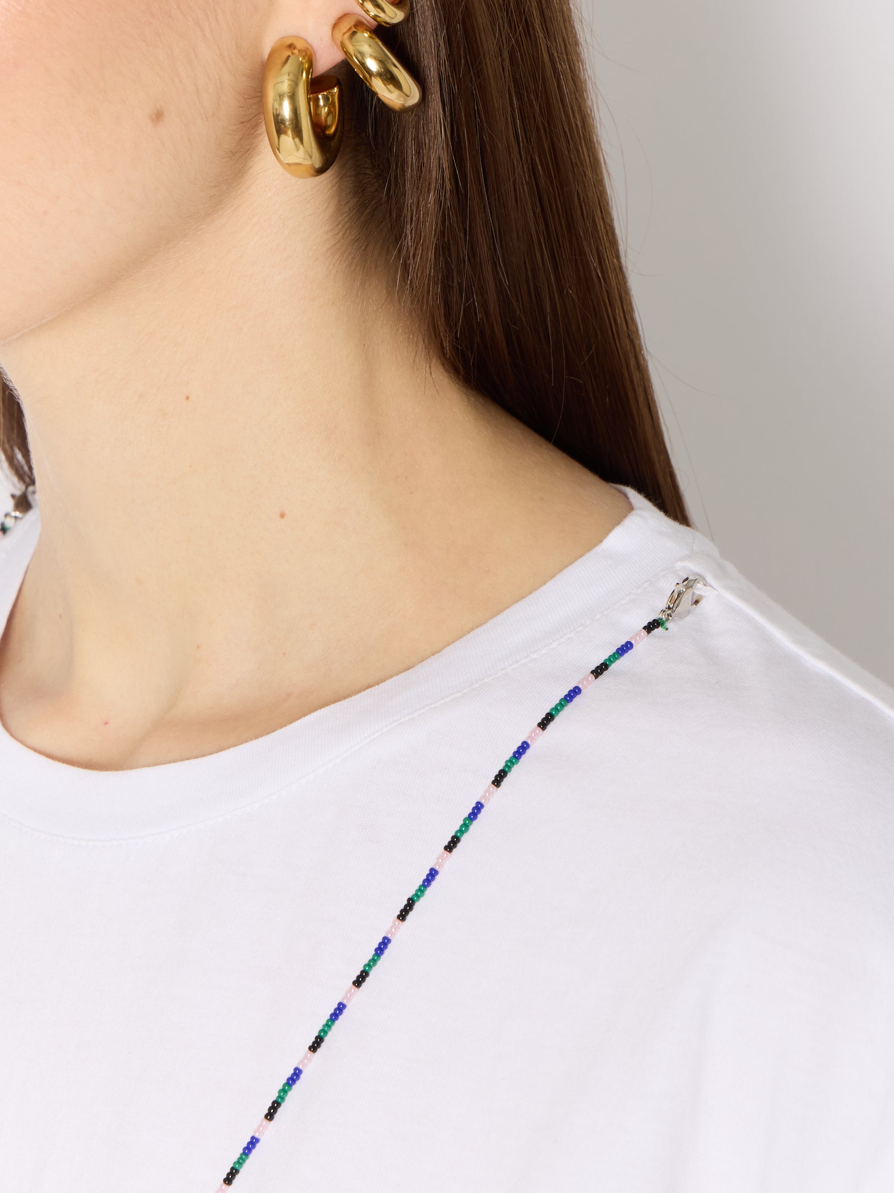Berenice - Camiseta Con Collar de Perlas - White