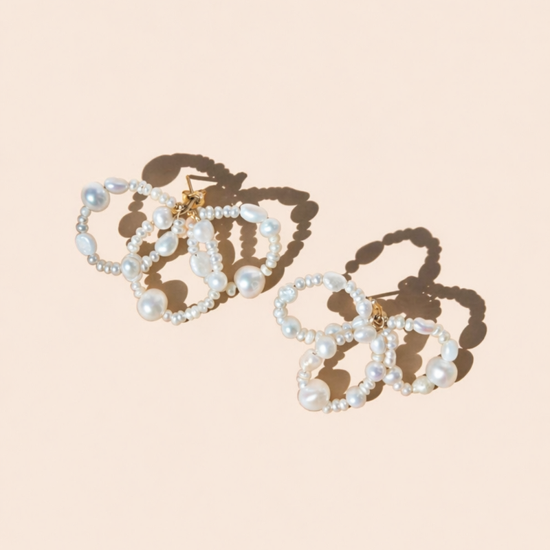 Les Boucles D'Oreilles Nacres Fleur Adèle Camus X